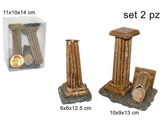 2 Colonne Romane Accessori Per Presepe Classico