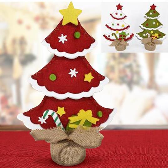 Albero Di Natale In Tessuto Feltro Con Base In Juta 25 Cm Decorazioni  Natalizie - ND - Idee regalo | IBS