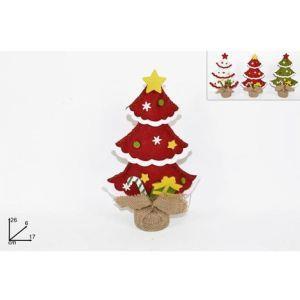 Albero Di Natale In Tessuto Feltro Con Base In Juta 25 Cm Decorazioni  Natalizie - ND - Idee regalo | IBS