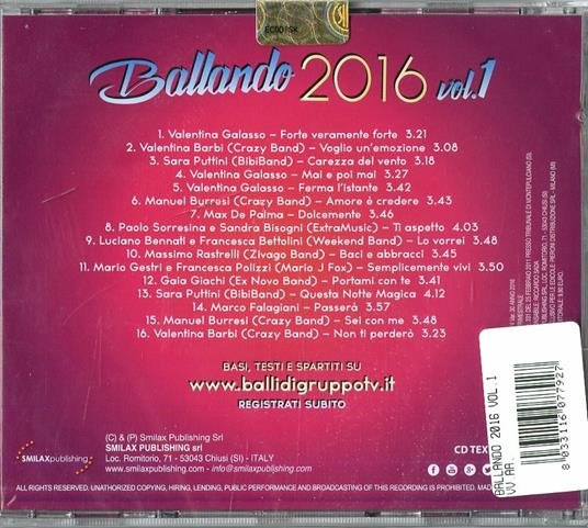 Ballando 2016 vol.1 - CD Audio - 2