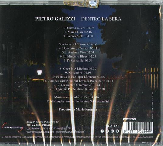 Dentro la sera - CD Audio di Pietro Galizzi - 2