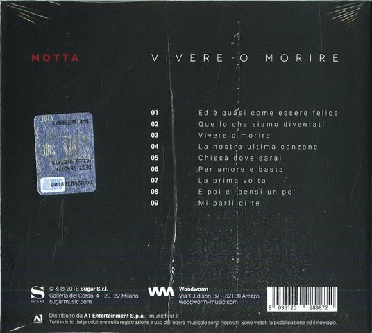 Vivere o morire (Digipack) - CD Audio di Motta - 2