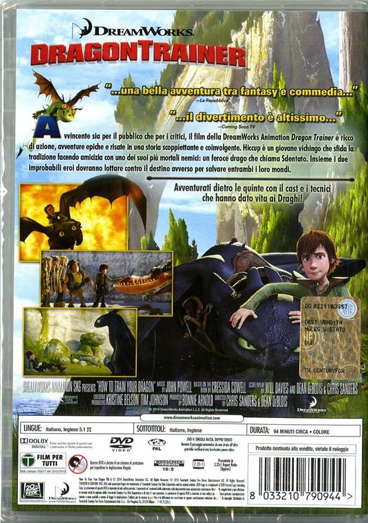 Dragon Trainer (1 DVD) - DVD - Film di Dean DeBlois , Chris Sanders  Animazione | IBS