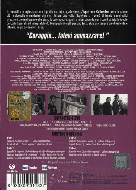 L' ispettore Coliandro. Vol. 3 (4 DVD) - DVD - Film di Manetti Bros. Giallo  | IBS