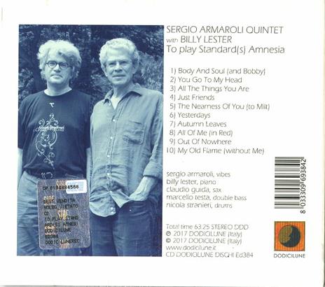 To Play Standard(s) Amnesia - CD Audio di Sergio Armaroli - 2