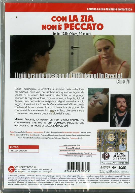 Con La Zia Non è Peccato Dvd Film Di Giuseppe Pulieri Drammatico Ibs