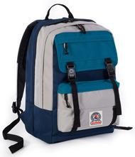 Zaino scuola Invicta Duffy tricolor. Dove grey/ocean depht