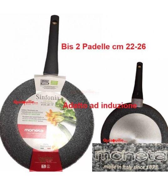 Moneta Sinfonia Padella Antiaderente Stone Ultra , Adatta ad Induzione Made  in Italy Bis 2 Padelle cm 22-26 - Alluflon Moneta - Idee regalo | IBS