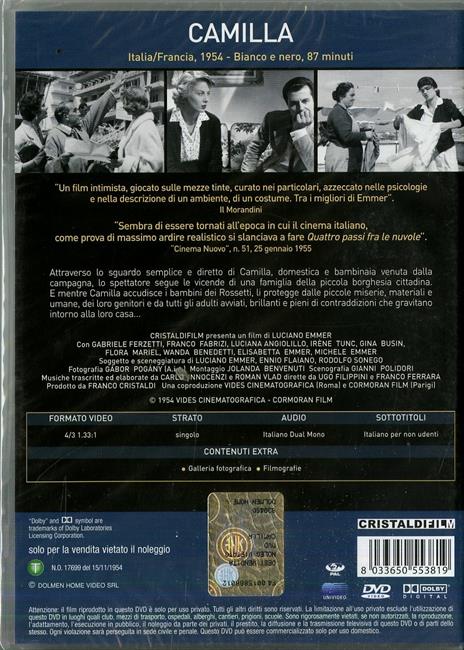 Camilla di Luciano Emmer - DVD - 2