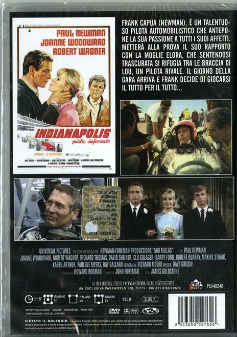 Indianapolis, pista infernale di James Goldstone - DVD - 2
