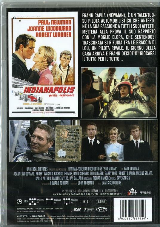 Indianapolis, pista infernale di James Goldstone - DVD - 2