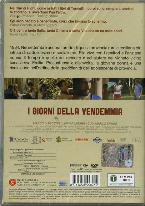 I giorni della vendemmia di Marco Righi - DVD - 2