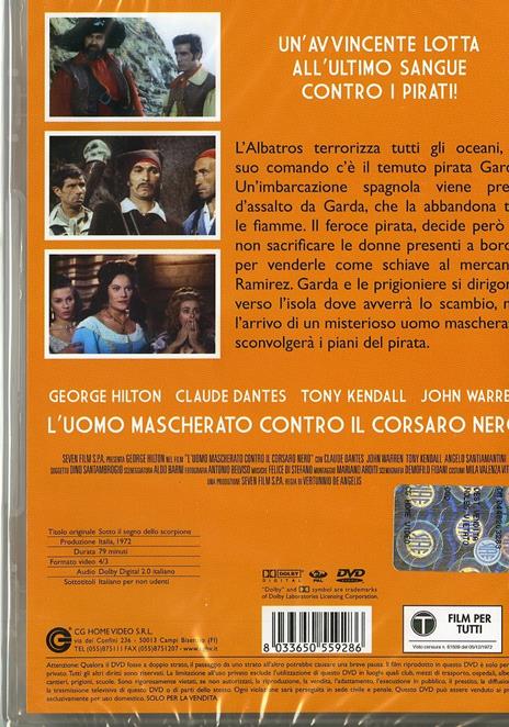 L' uomo mascherato contro i pirati di Dean Vert - DVD - 2