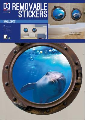 Imagicom Walldec222 Porthole Sub Dolphins A3