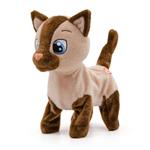 Peluche Gattino 25 Cm Marrone Miagola E Cammina Davvero Passeggiamici Decar 25498