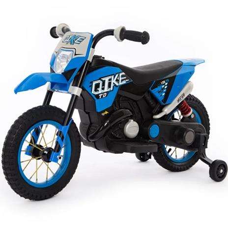 Moto Elettrica Per Bambini Moto Cross Blu 6V Con Luci E Suoni