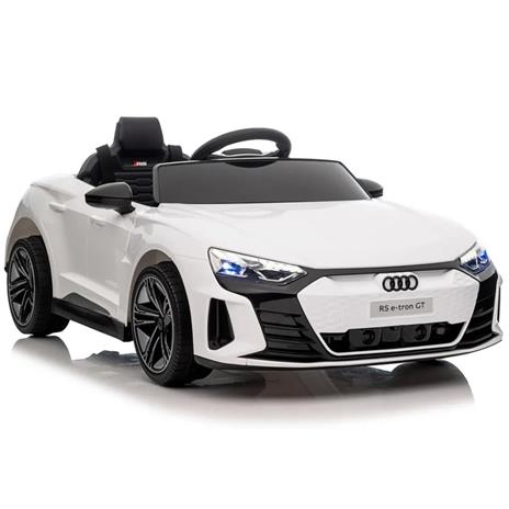 Auto Elettrica Per Bambini Audi Etron Bianca 12V Con Portiere Apribili, Mp3, Luci E Suoni