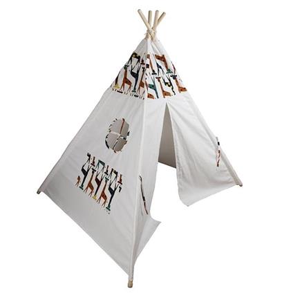 Tenda Indiana Maxi Con Paletti In Legno E Telo In Cotone Itn W08L045E