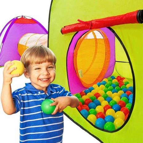 Tenda Igloo Per Bambini Con 200 Palline + Tunnel Pieghevole Giochi Salvaspazio - 2