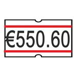 Etichette sagomate formato 21x12mm Bianco/Rosso – bianco/rosso remov.