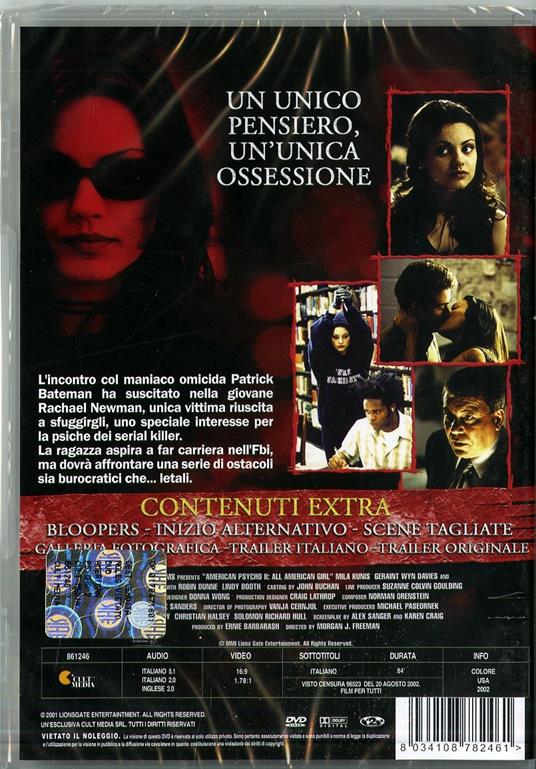 American Psycho 2. All American Girl di Morgan J. Freeman - DVD - 2