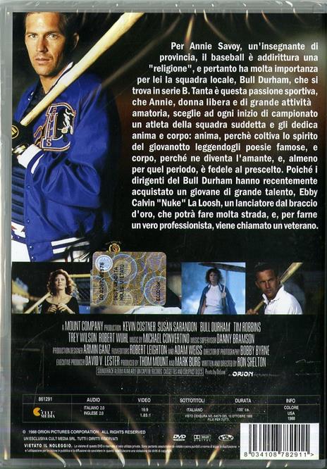 Bull Durham. Un gioco a tre mani (DVD) di Ron Shelton - DVD - 2