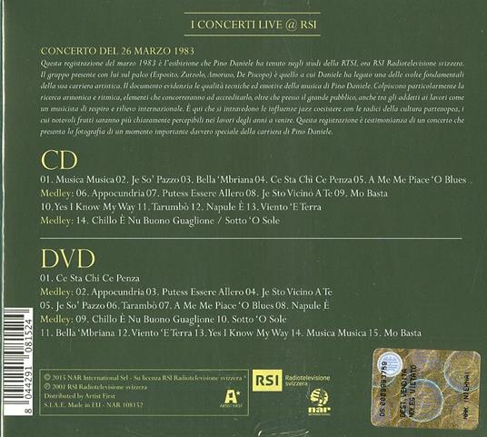 Live Collection. I Concerti Live @ Rsi 26 Marzo 1983 (Original Remastered) - CD Audio + DVD di Pino Daniele - 2