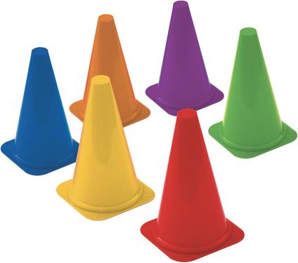 Coni Colorati Psicomotori per Scuola e Allenamento Set 6 Colori