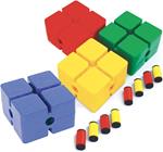 Blocchi Percorso Mattoni Quadrati Set 4 Colori con 8 Connettori