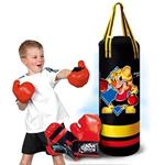 Set Boxe Pugilato Per Bambini Con Sacco Da Appedere Guantoni Ed Effetti Sonori