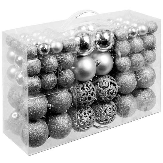 Confezione 100 Palline Natale Silver 3/4/6 Cm - 2