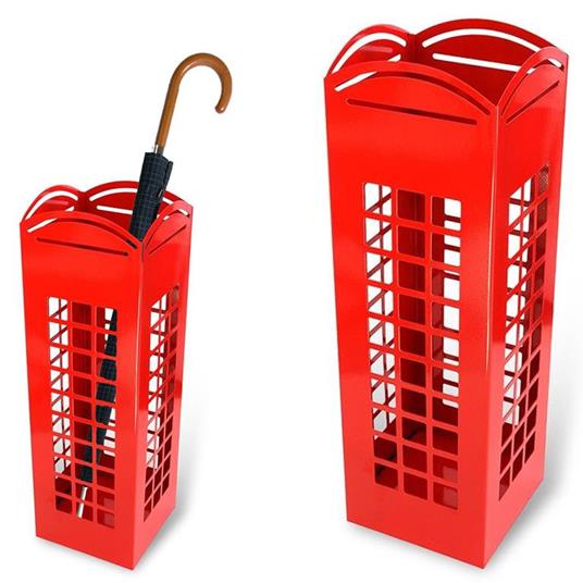 Portaombrelli Porta Ombrelli Ferro Design Bakaji10 Quadrato Stand Rosso  London - Bakaji - Casa e Cucina | IBS