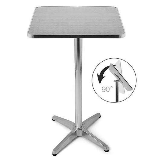 Tavolino Bar Bistrot Alto Pieghevole Alluminio Quadrato 60x60x110cm Tavolo  Pub - ND - Idee regalo | IBS