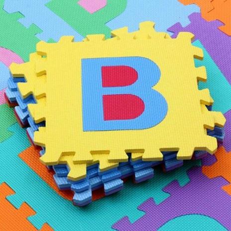 Tappeto Puzzle per Bambini Set 86 Pezzi Gioco Tappetino Lettere Numeri Gomma EVA - 2