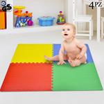 Tappetino Tappeto Puzzle Maxi Colorati Gioco Bambino Set 4pz 60x60cm Gomma EVA