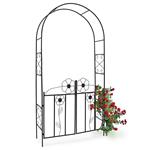 Arco da Giardino per Piante Rampicanti Rose con Cancello Battente in ferro 228cm