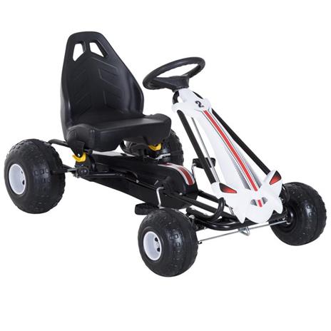 Homcom Go-Kart a Pedali per Bambini Bianco e Nero - 2