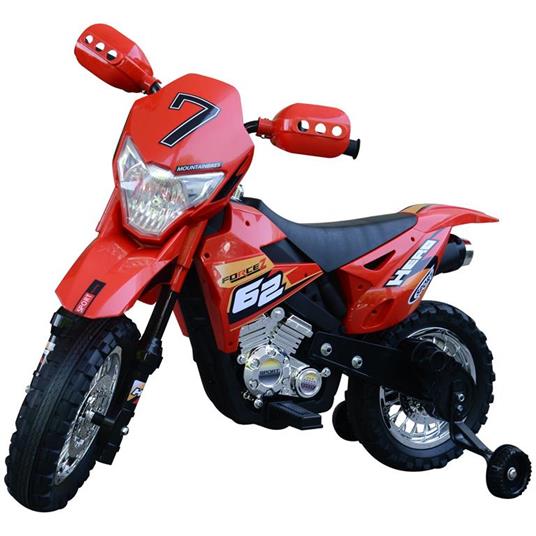 Moto Cross Elettrica per Bambini, Rosso, 107x53x70cm - HomCom - Elettriche  - Giocattoli | IBS