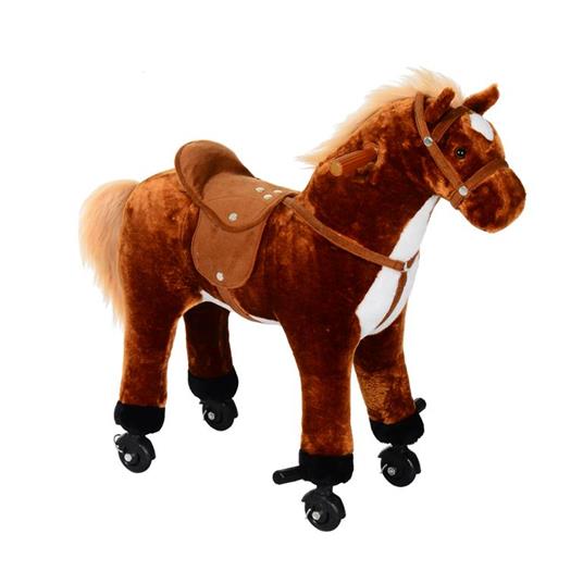 Cavallo Cavalcabile in Peluche Giocattolo con Suoni e Ruote per Bambini  Marrone - HomCom - Tricicli e cavalcabili - Giocattoli | IBS
