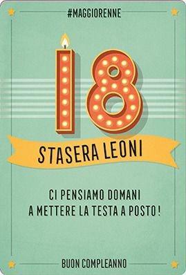 Biglietto d'auguri Legami Forever Young Greeting Cards. Compleanno 18 anni.  Stasera leoni - Legami - Cartoleria e scuola