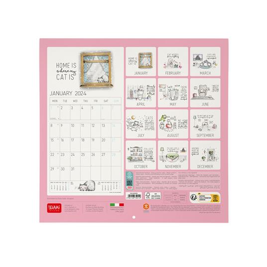 Calendario 2024, da parete, carta non patinata 18 x 18 cm LIVE HAPPY