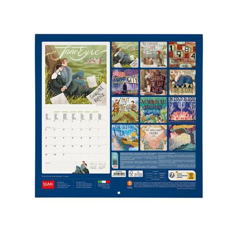 Calendario 2024, da parete, carta non patinata - 30 x 29 cm BOOK LOVER'S