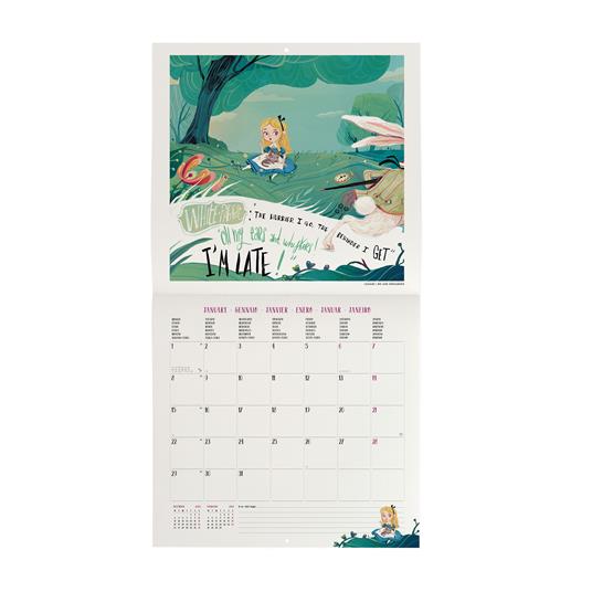 Calendario 2024, da parete, carta non patinata - 30 x 29 cm ALICE IN WONDERLAND - 2