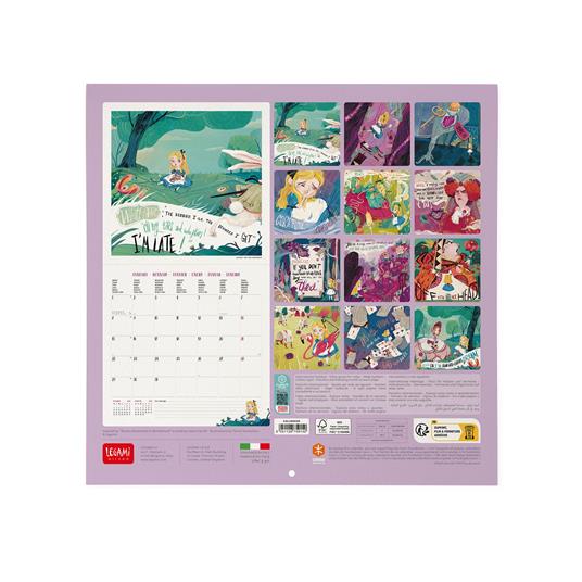 Calendario da Parete 2024 - 18 x 18 Cm ALICE IN WONDERLAND