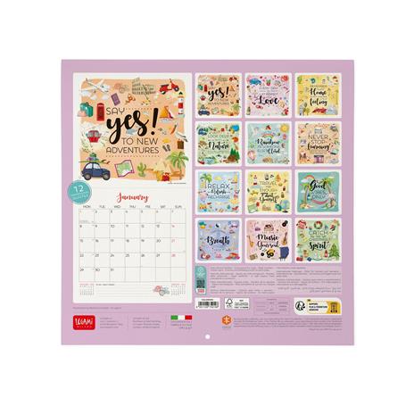 Calendario 2024, da parete, carta non patinata 18 x 18 cm LIVE HAPPY -  Legami - Cartoleria e scuola