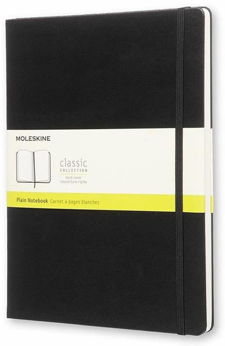Taccuino Moleskine XL a pagine bianche copertina rigida nero. Black