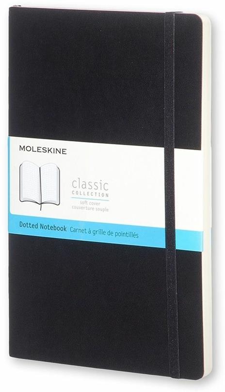 Taccuino Moleskine large puntinato copertina morbida nero. Black