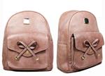 Borsa Eco Pelle Donna Casual 3 Colori 30x28 cm Zaino con Tasche Scuola Viaggio_Rosa