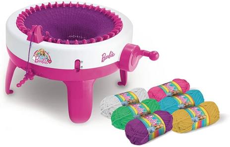 Grandi Giochi-Maglieria Magica Barbie-Telaio con 6 gomitoli colorati-GG00596, 8051362005969 - 2