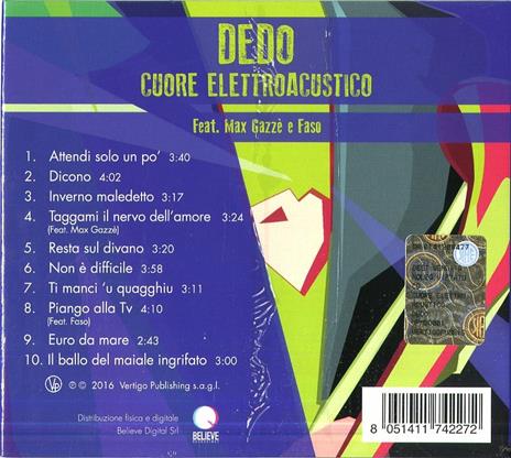 Cuore elettroacustico - CD Audio di Dedo - 2